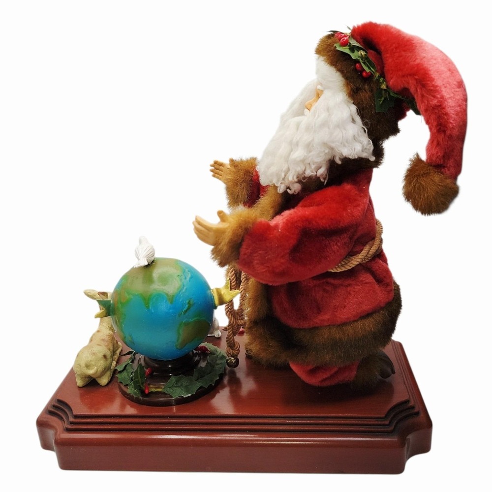 Holiday Time Musical Peace on Earth Animated Santa Figurine w/ Box WORKS - Picture 5 of 10